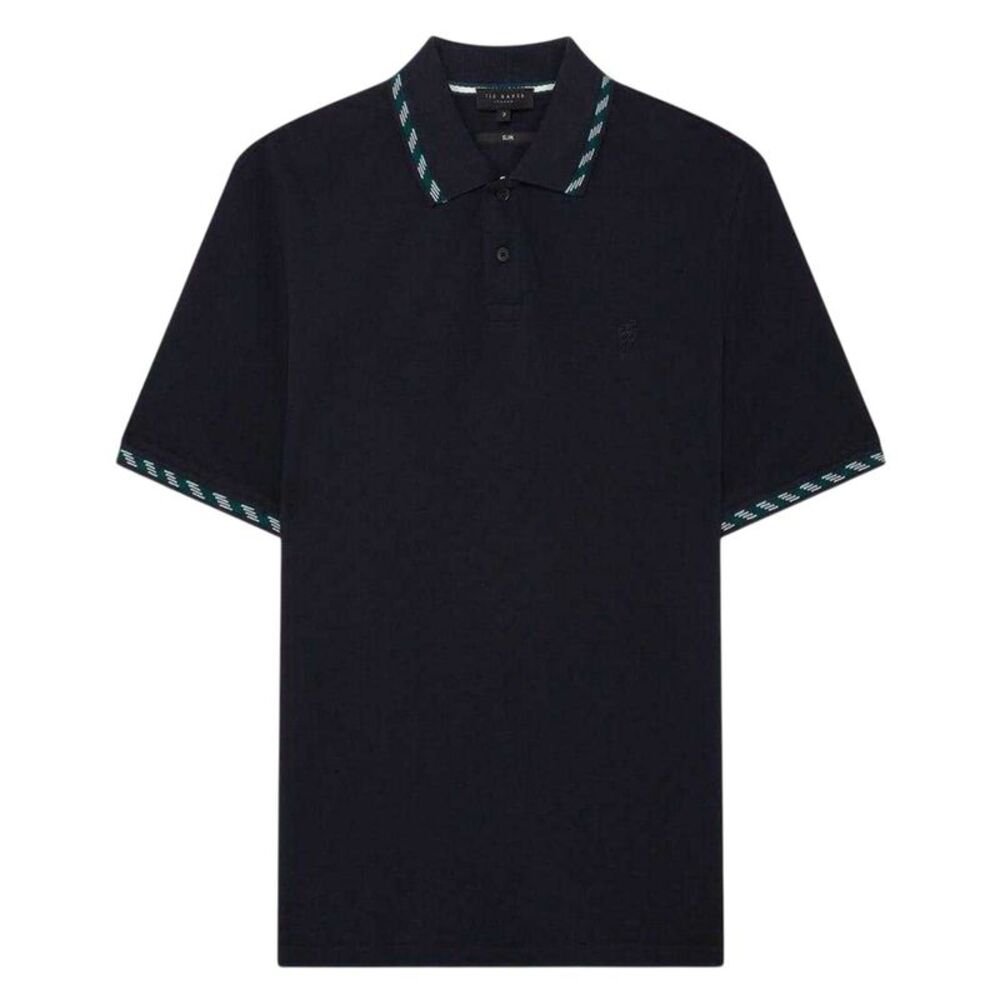 Ted Baker Mens Jacquard Short-Sleeved Polo Shirt / Navy